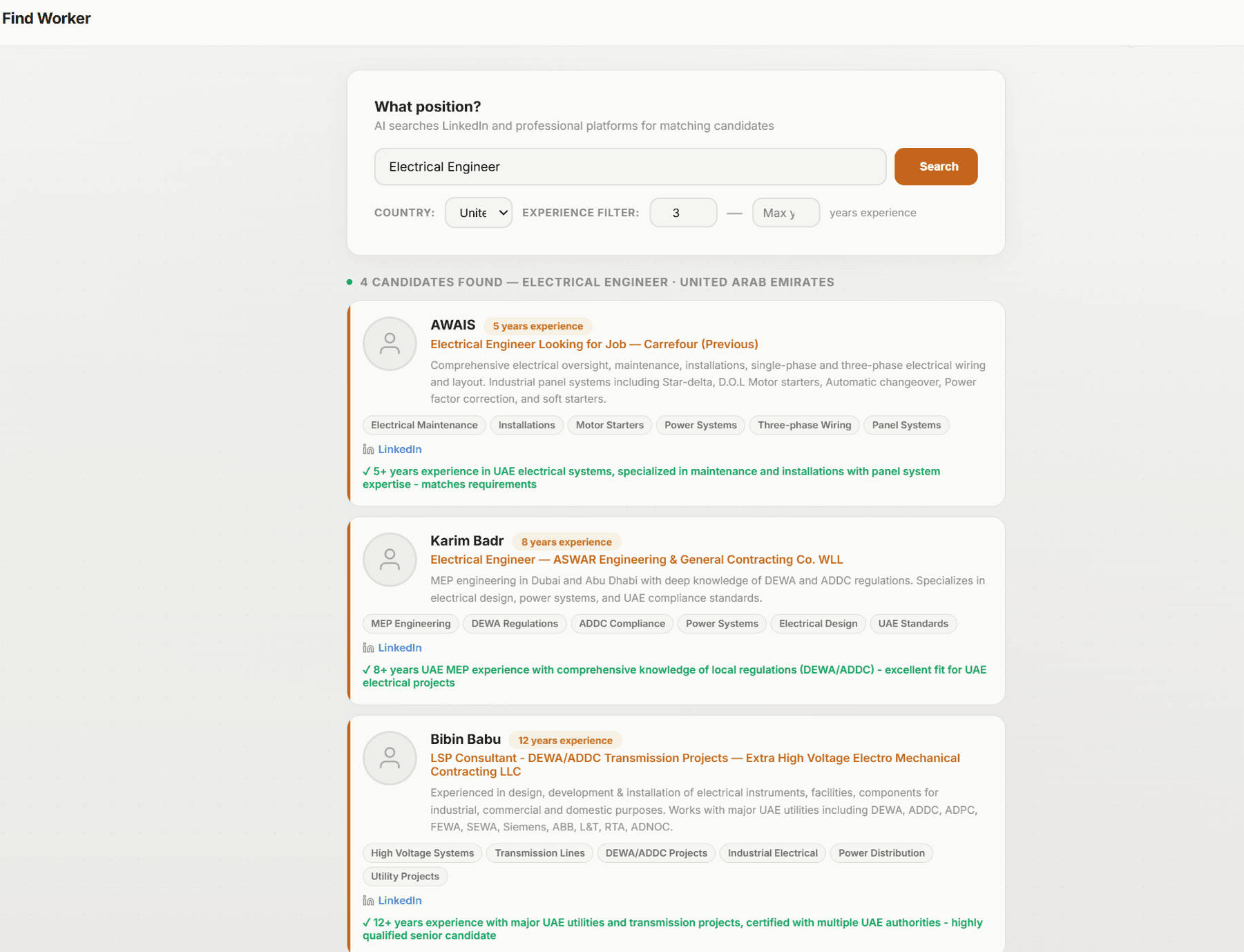 Find employee with AI