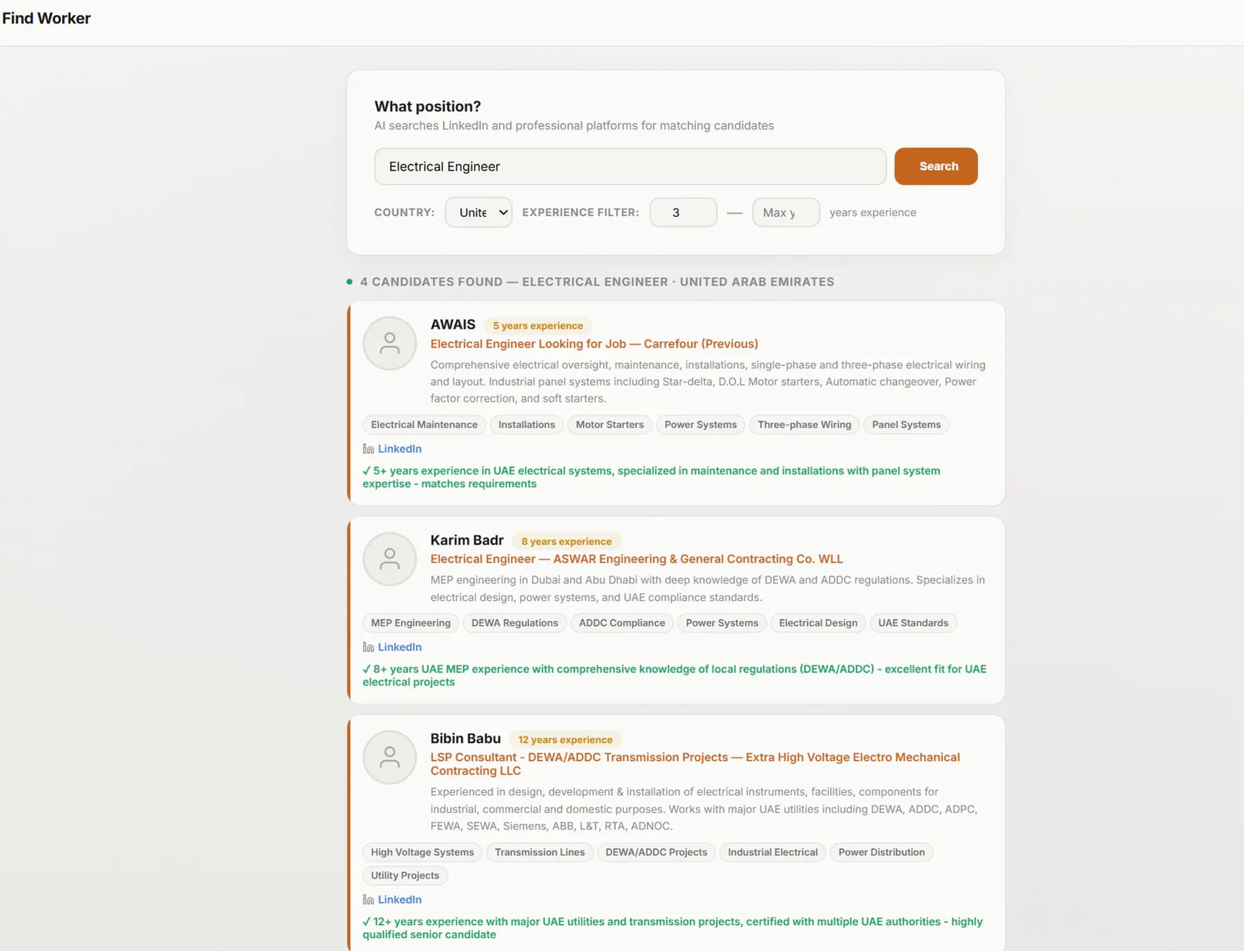 Find employee with AI
